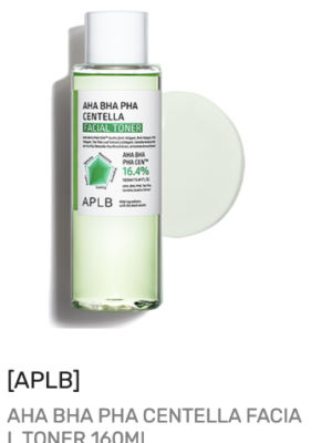 AHA BHA PHA Centella Facial Toner, 160mL